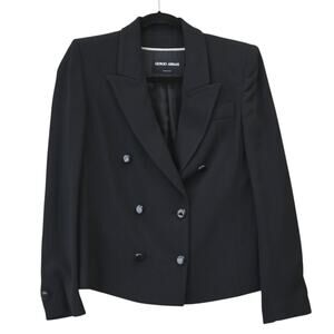 Giorgio Armani Black Double Breasted Blazer Size 38 Approx 2